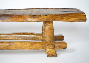 Hand Carved Oak Coffee Table by Artist Maxie Lane 1980s