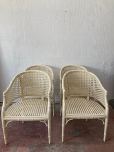 Set of four simulated bamboo chairs