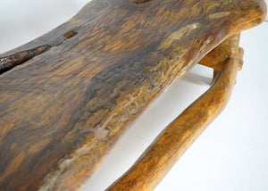 Hand Carved Oak Coffee Table by Artist Maxie Lane 1980s