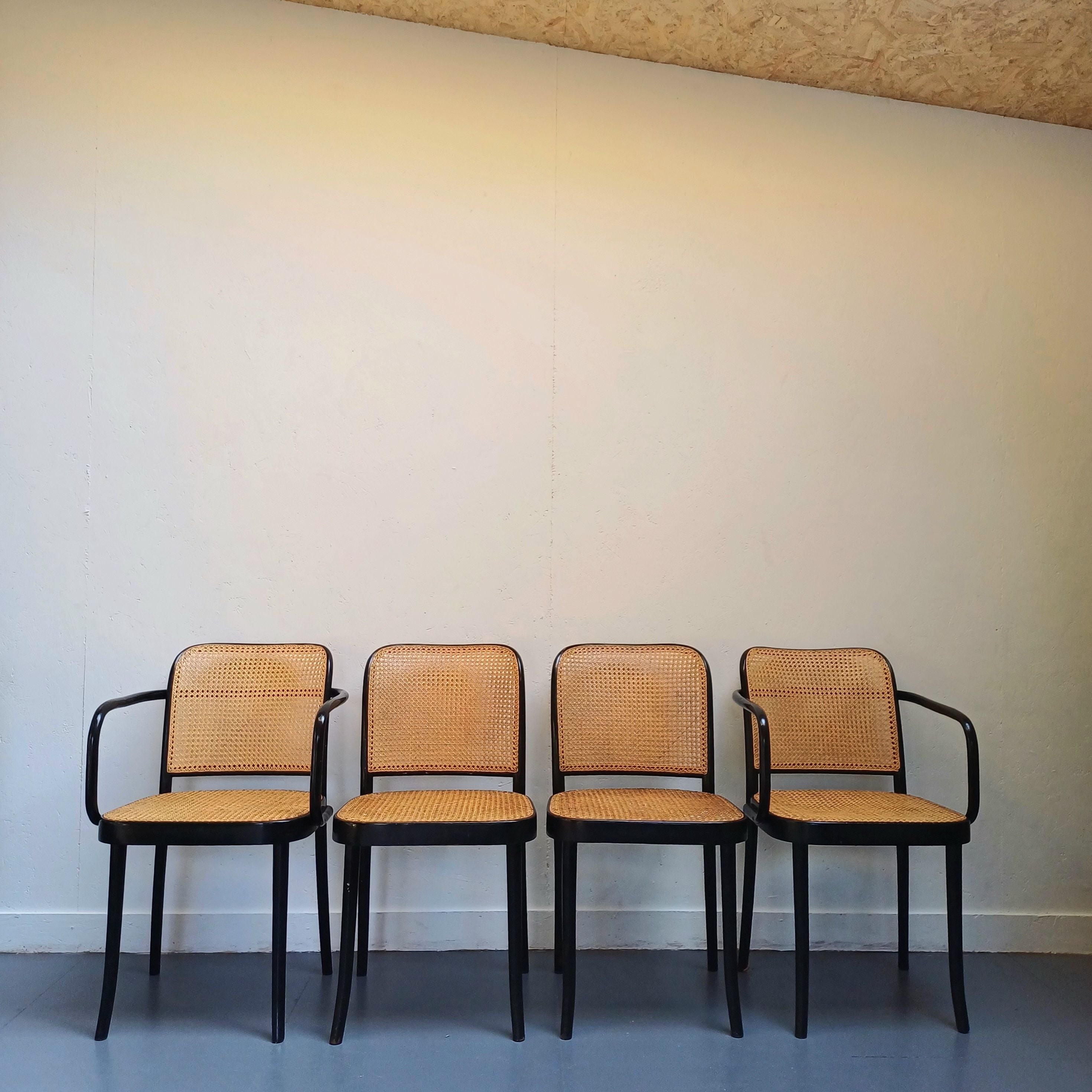 Set of Four 'Prague' 811 Chairs Designed by Josef Hoffmann.