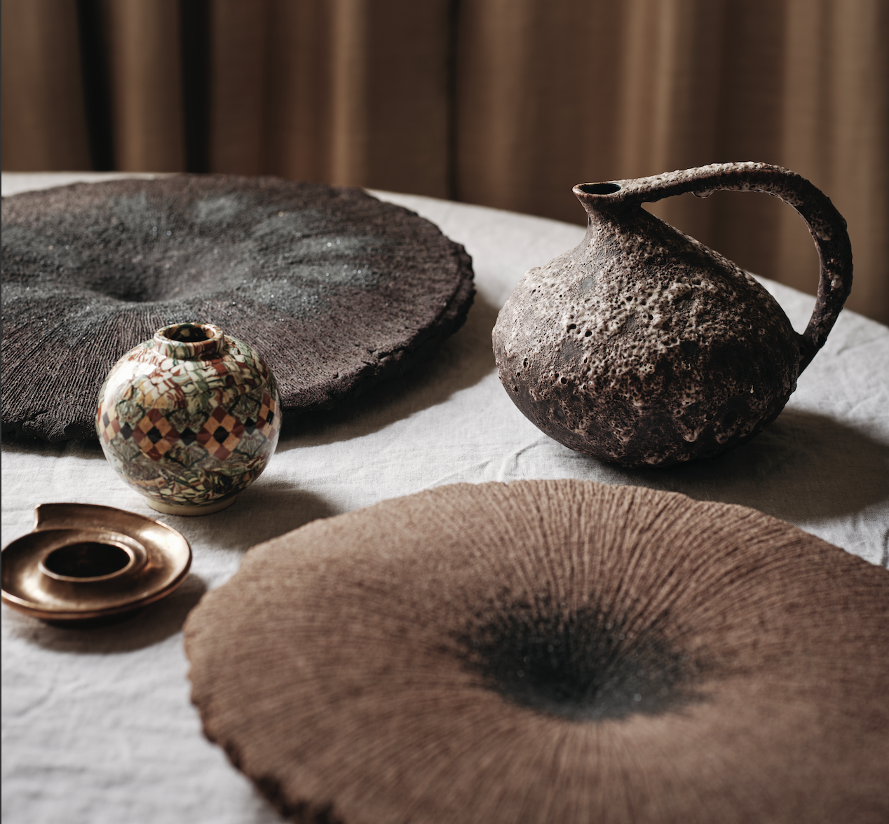 Large Unique Chamotte Bowl