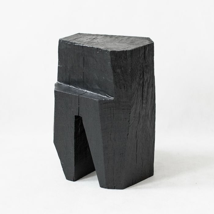 Ebonised oak stool