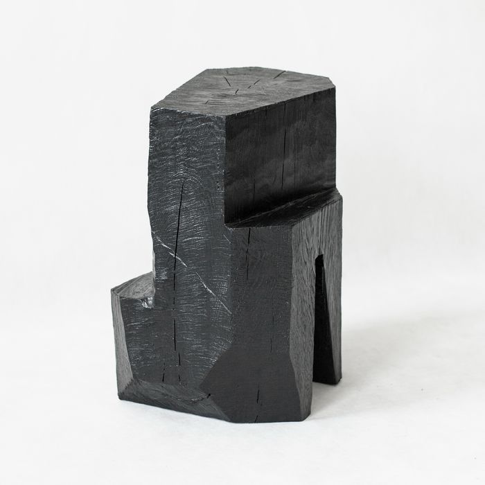 Ebonised oak stool