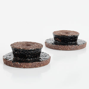 Pair Of Chamotte Candle Holders, By Gunnar Nylund