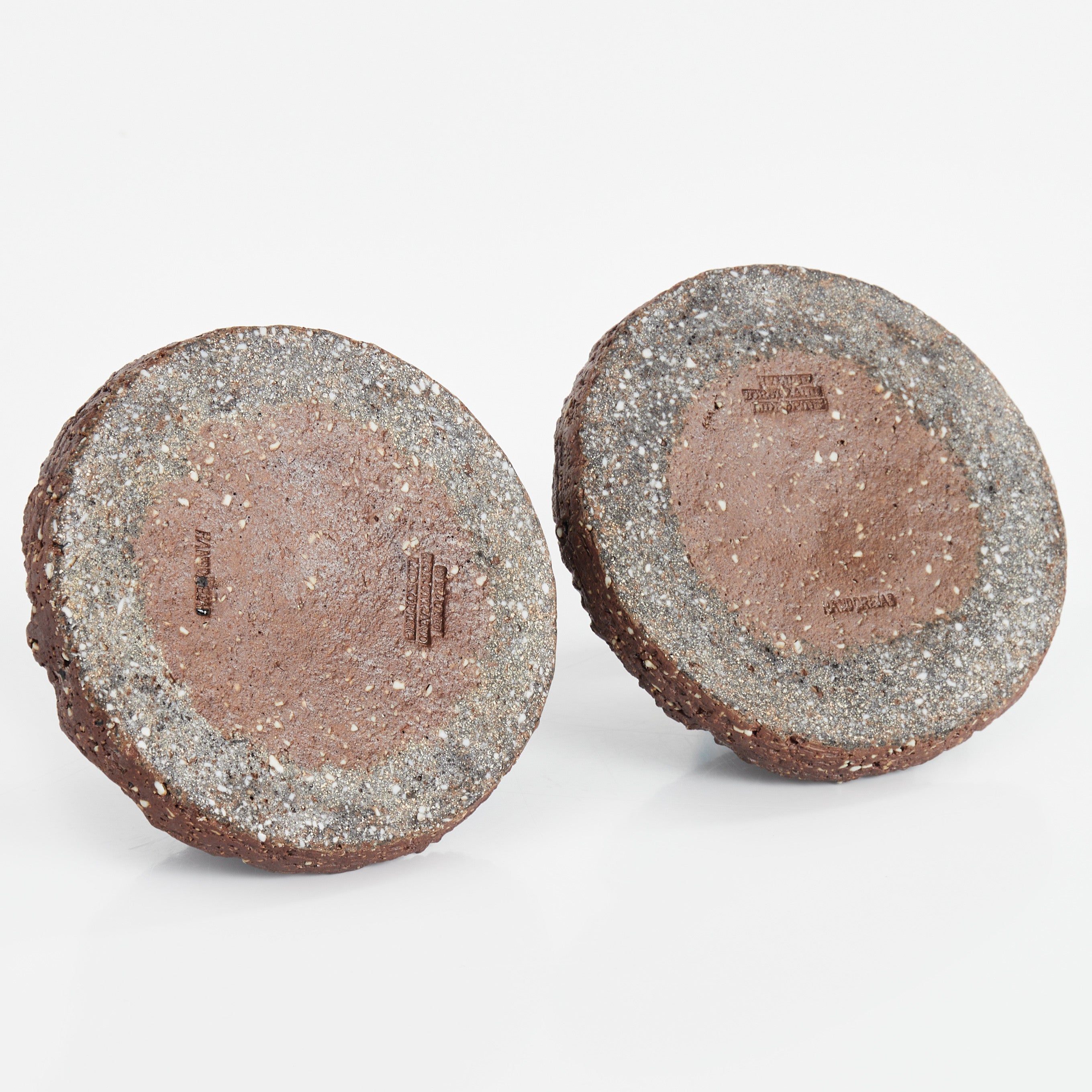 Pair Of Chamotte Candle Holders, By Gunnar Nylund
