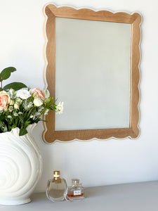 Santiago Scalloped Mirror With Highlighted Edge Raw - Small