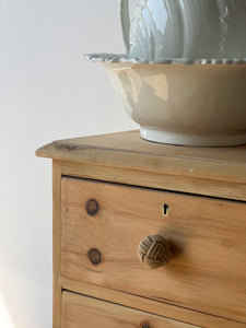 Vintage Solid Teak & Rattan Cabinet
