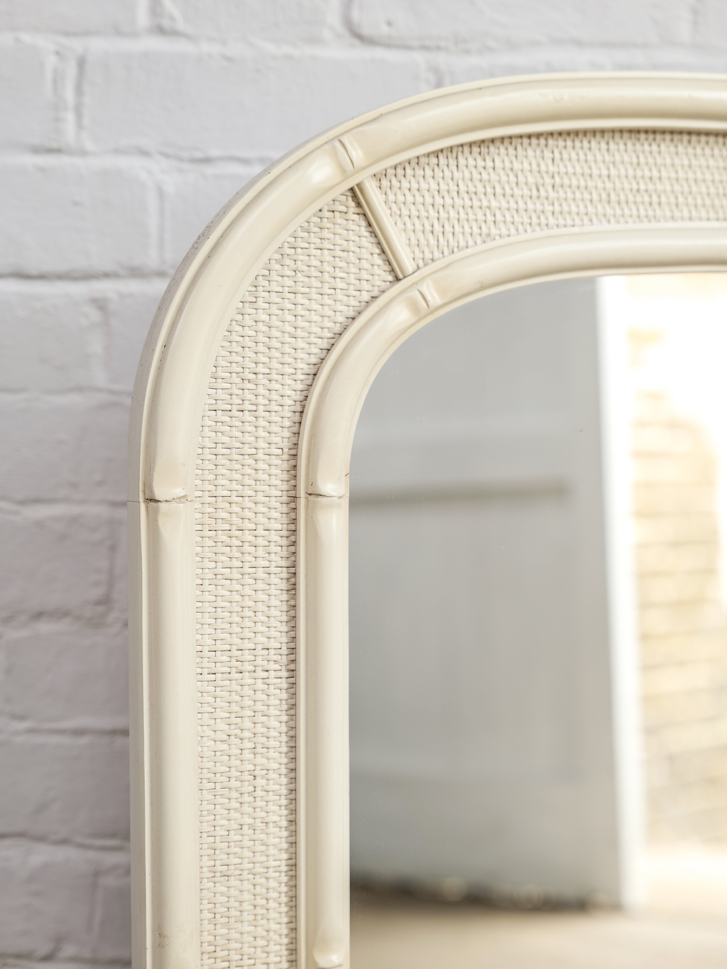 Large Faux Bamboo & Cane Mirror