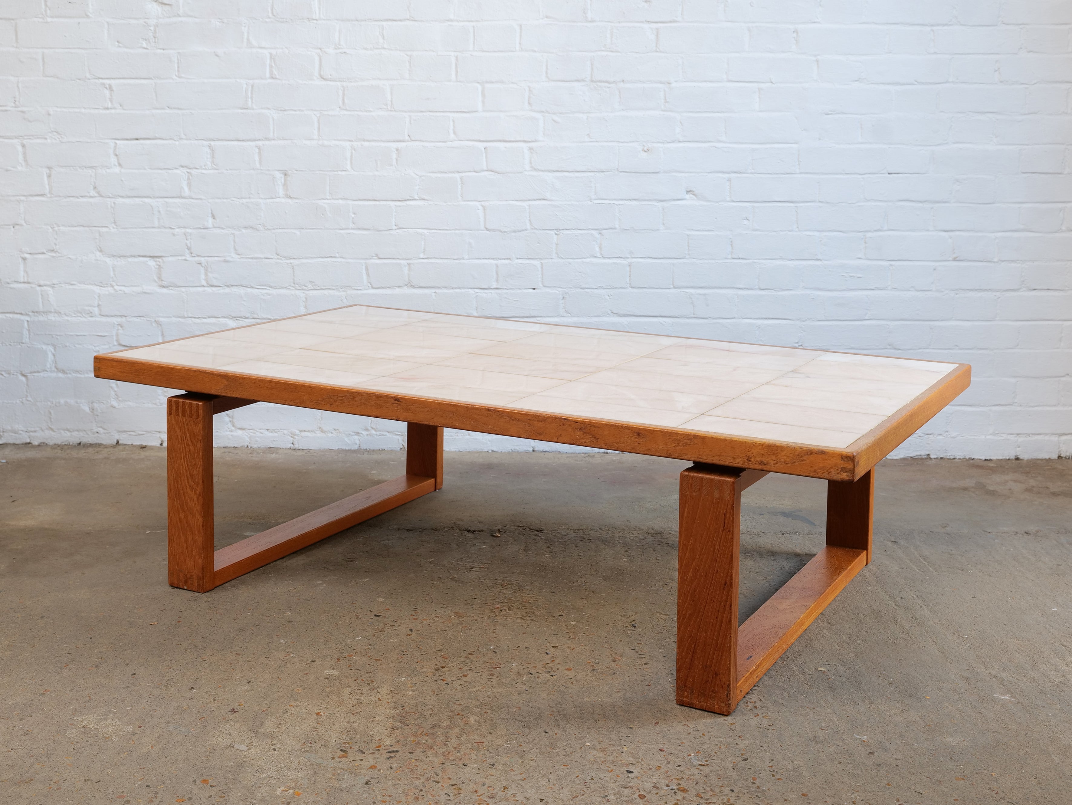 Blush Pink Marble Tiled Coffee Table by Trioh