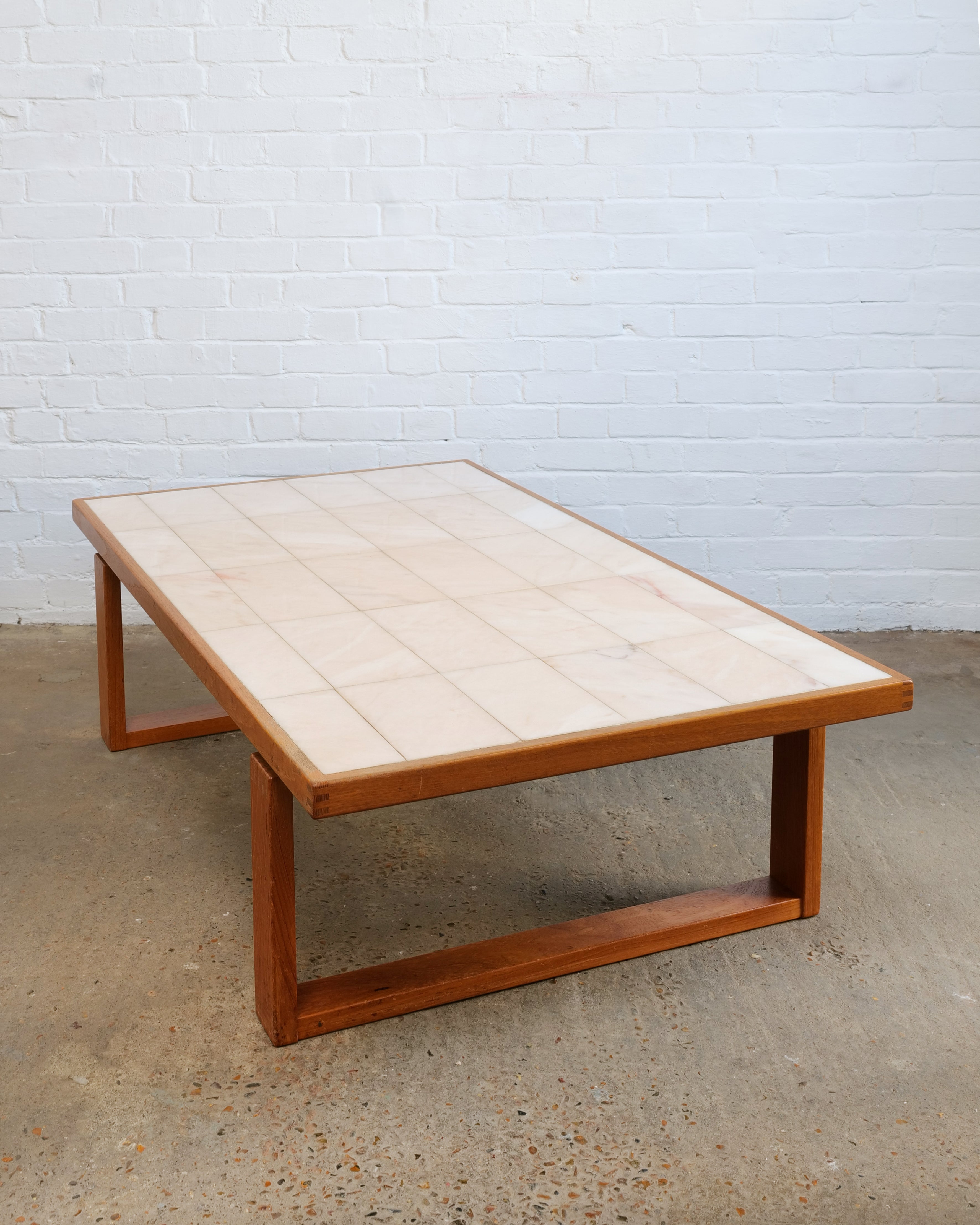 Blush Pink Marble Tiled Coffee Table by Trioh