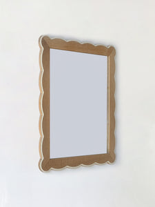 Santiago Scalloped Mirror With Highlighted Edge Raw - Small
