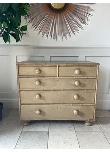 Faux Bamboo Victorian Pine Chest of Drawers