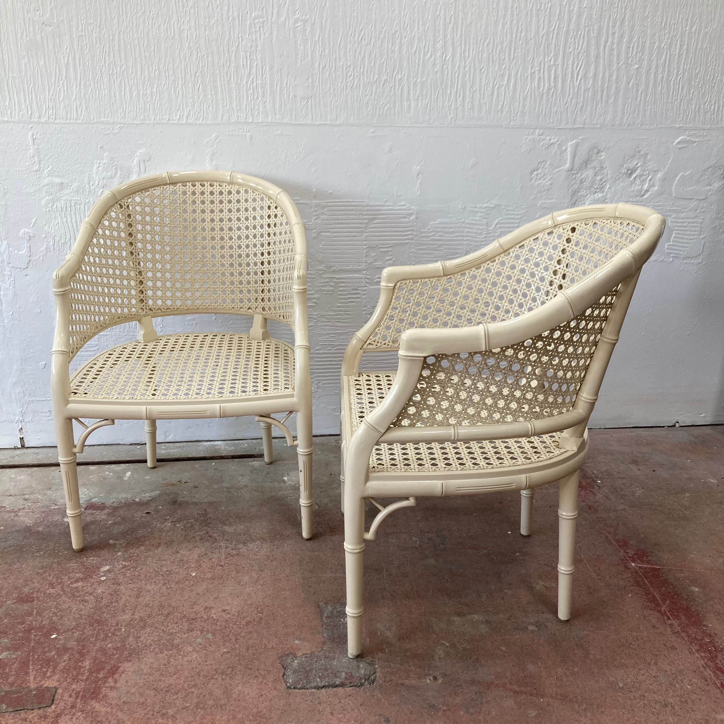 Set of four simulated bamboo chairs