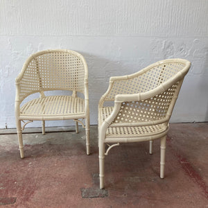 Set of four simulated bamboo chairs