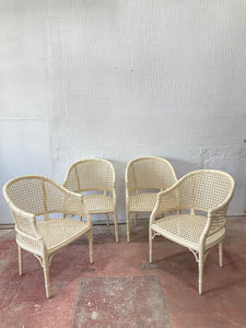 Set of four simulated bamboo chairs