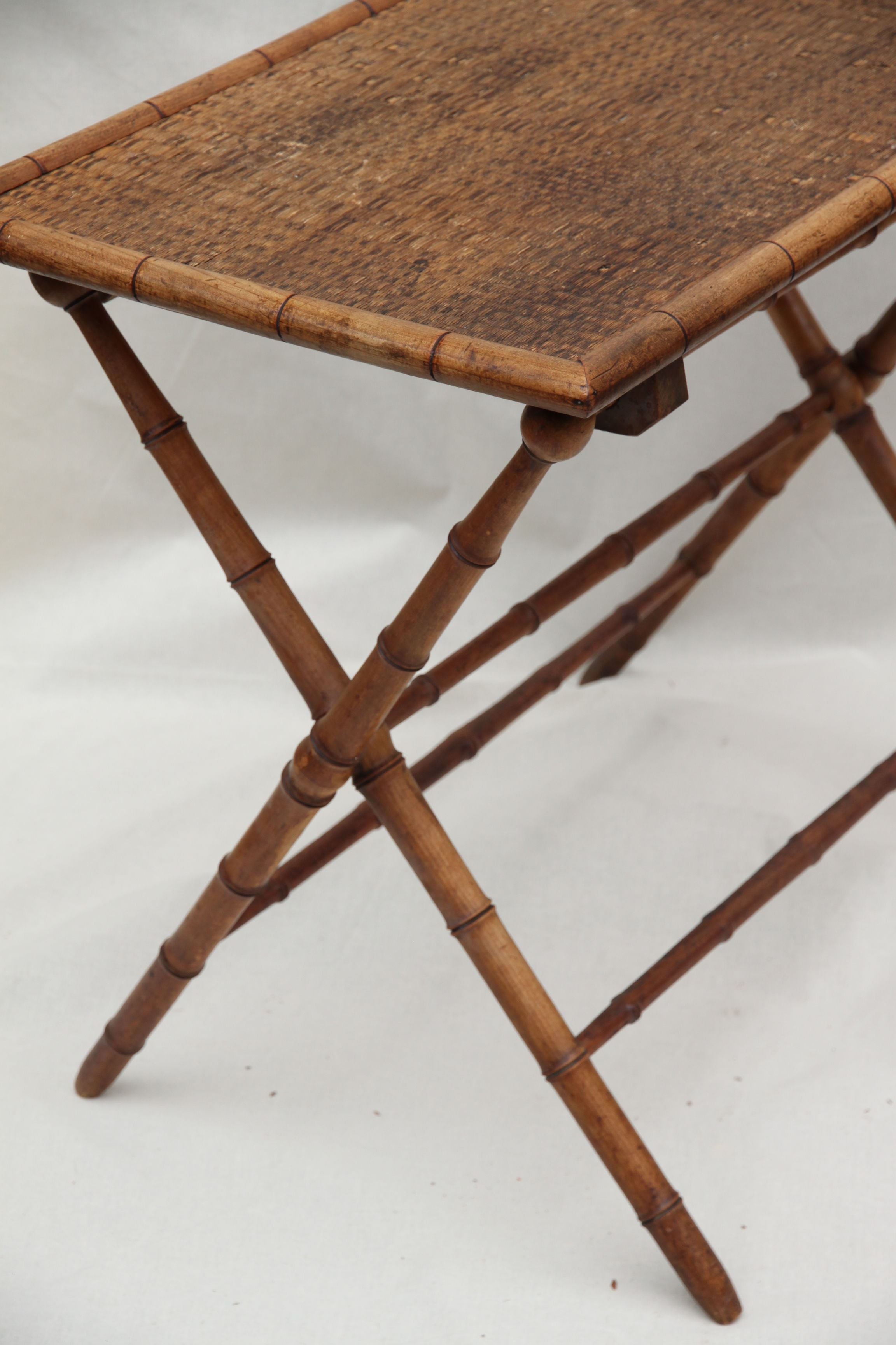 Antique Faux Bamboo Folding Table